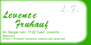 levente fruhauf business card